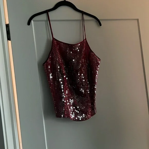 Basix II red sequin top
